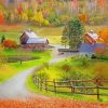 Autumn Village Path Paint By Number