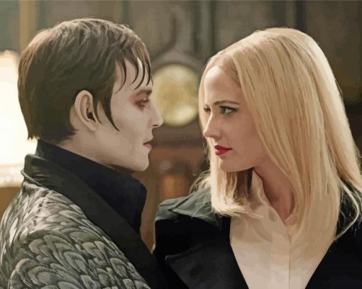 Barnabas and Angelique Dark Shadows Characters Paint By Number