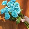 Beautiful Turquoise Flowers Paint By Number