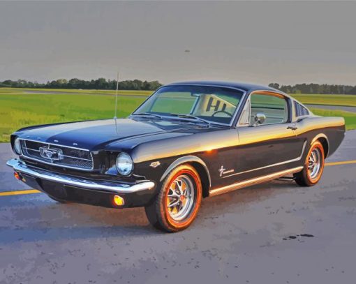 Black 1966 Mustang Paint By Number