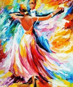 Colorful Abstract Ballroom Dancers Paint By Number