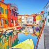 Colorful Houses Along Canal Paint By Number