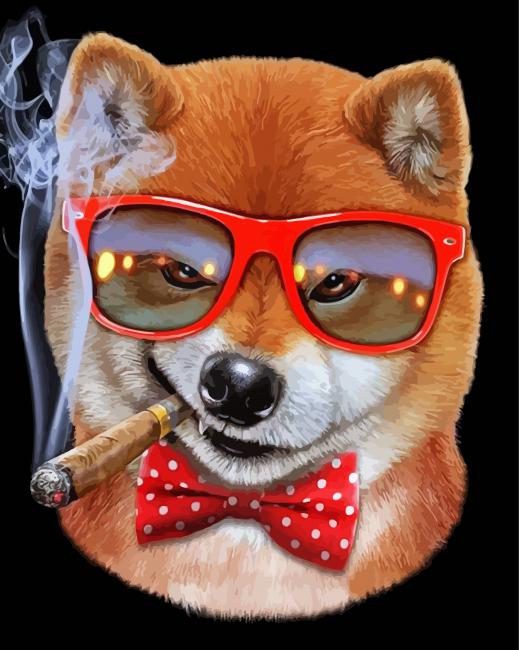 Cool Dog With Cigar Paint By Number
