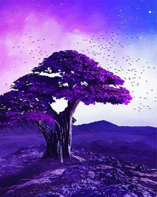 Cool Purple Tree Paint By Number