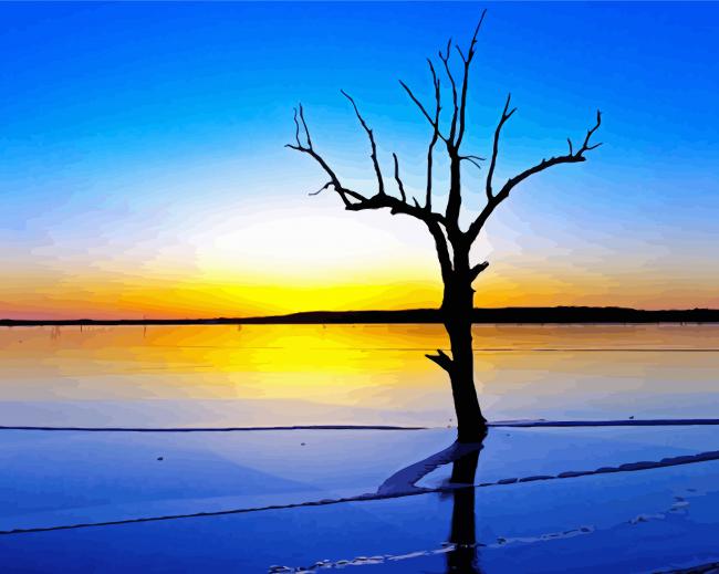 Dead Tree In Lake Paint By Number
