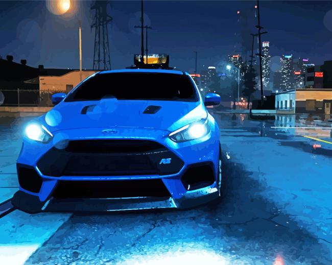 Ford Focus Rs At Night Paint By Number