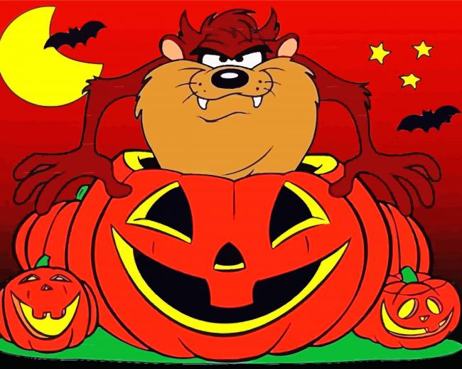 Halloween Tasmanian Devil Cartoon Paint By Number