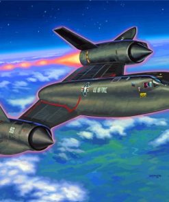 Sr 71 Blackbird Airplane Art Paint By Number