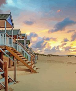 Beach Houses At Sunset Paint By Number